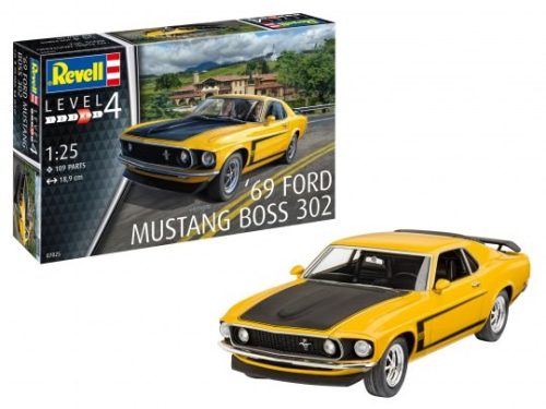 Revell 7025 1969 Boss 302 Mustang 1/25 (07025) autó makett