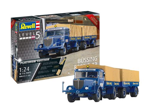 Revell 7580 Büssing 8000 S 13 mit Trailer 1/24 (07580) teherautó makett