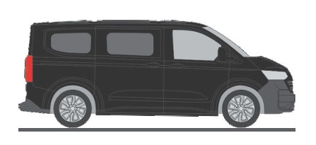 Rietze 11715 Volkswagen Transporter KR T7, busz, metál színben - fekete (H0)