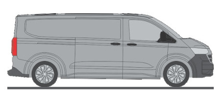 Rietze 11717 Volkswagen Transporter LR T7, dobozos, metál színben - világosszürke (H0)