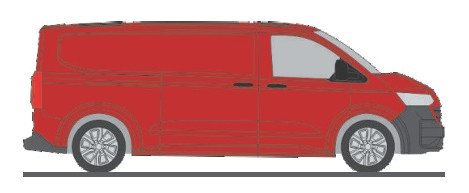 Rietze 11718 Volkswagen Transporter LR T7, dobozos, piros (H0)
