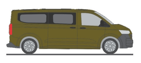 Rietze 11721 Volkswagen Transporter LR T7, busz, metál színben - melegzöld (H0)