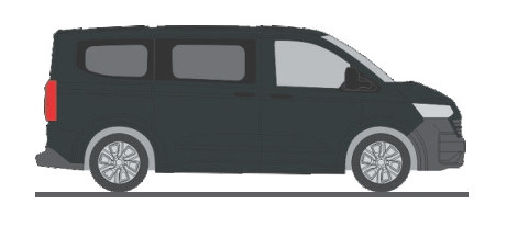 Rietze 11726 Volkswagen e-Transporter KR T7, busz, metál színben - fekete (H0)
