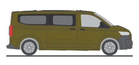 Rietze 11733 Volkswagen e-Transporter LR T7, busz, metál színben - meleg zöld (H0)