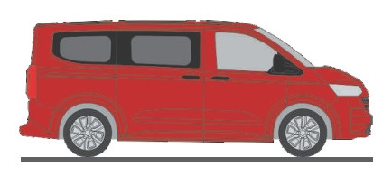 Rietze 11736 Volkswagen T7 Caravelle, piros (H0)