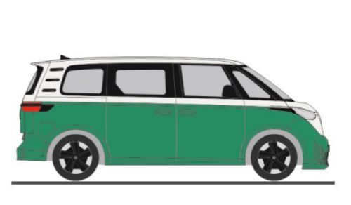 Rietze 21917 Volkswagen ID. Buzz People, metál színben - candy white/bay leaf green (H0)