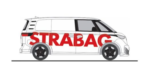 Rietze 32106 Volkswagen ID. Buzz Cargo, Strabag (H0)