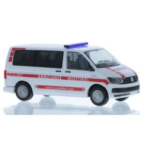   Rietze 53711 Volkswagen Transporter T6 LR, Ambulance Westtirol (250851) (H0)