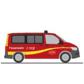   Rietze 53755 Volkswagen Transporter T6 Bus, Feuerwehr Hansestadt Wiesmar (H0)