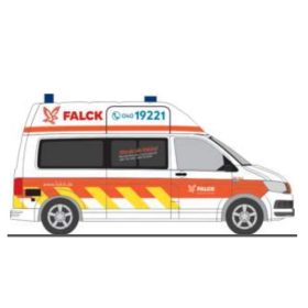   Rietze 53780 Volkswagen Transporter T6, Falck Rettungsdienst Hamburg (H0)