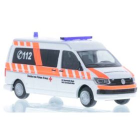   Rietze 53826 Volkswagen Transporter T6 Bus, DRK Darmstadt-Mitte (252661) (H0)