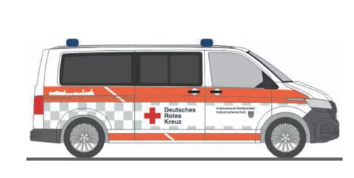 Rietze 53919 Volkswagen Transporter T6.1, DRK Wolfenbüttel (H0)