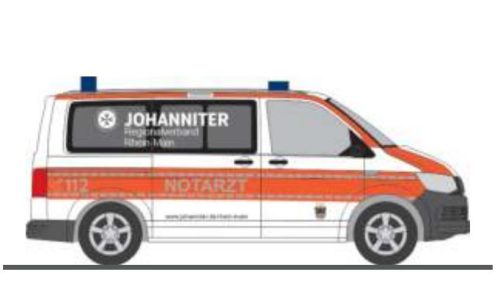 Rietze 53920 Volkswagen Transporter T6, Notarzt Johanniter RV (H0)