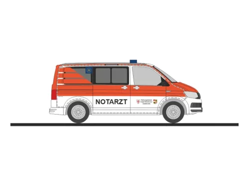 Rietze 53933 Volkswagen Transporter T6, Notarzt Rettungsdienst Halle/Saale (H0)