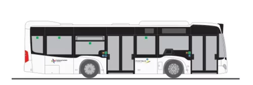 Rietze 67955 Mercedes-Benz Citaro K 12 városi autóbusz, Salzburg Verkehr (H0)