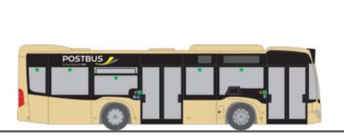Rietze 67956 Mercedes-Benz Citaro K 12 városi autóbusz, Postbus (H0)