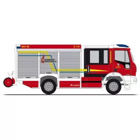   Rietze 68150 Iveco Magirus HLF Team Cab tűzoltóautó, Feuerwehr Wenzenbach (252015) (H0)