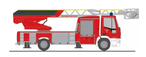 Rietze 68599 Magirus DLK 32 2018 létrás tűzoltóautó, FW Velburg (H0)