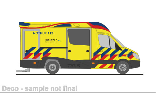 Rietze 68629 Mercedes-Benz Sprinter Ambulanz Mobile Tigis Ergo Rettungsdienst Bautzen (264922) (H0)