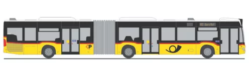 Rietze 68837 Mercedes-Benz Citaro G 2011 városi csuklós autóbusz, Die Post (H0)