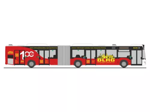 Rietze 68838 Mercedes-Benz Citaro G 2011 városi csuklós autóbusz, 100 Jahre DLRG Cuxhaven (H0)
