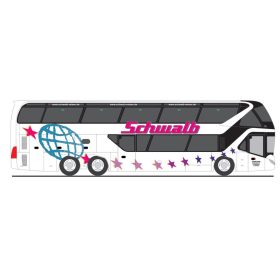   Rietze 69055 Neoplan Skyliner 2011 autóbusz, Schwalb Reisen, Buseck (H0)