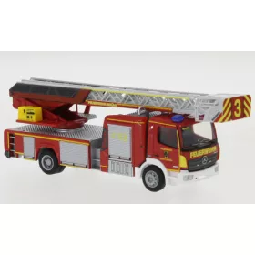   Rietze 71641 Mercedes-Benz Atego Magirus DLK 2019 létrás tűzoltóautó, Feuerwehr Brühl (256068) (H0)