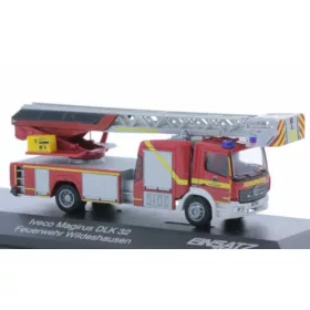   Rietze 71644 Mercedes-Benz Atego Magirus DLK 32 létrás tűzoltóautó, Feuerwehr Wildeshausen (249265) (H0)