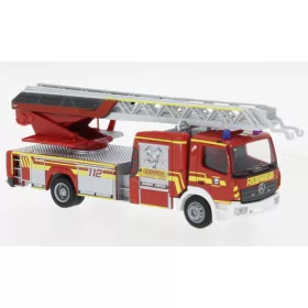   Rietze 71666 Mercedes-Benz Atego Magirus DLK 2019 létrás tűzoltóautó, Feuerwehr Bessenbach (259776) (H0)