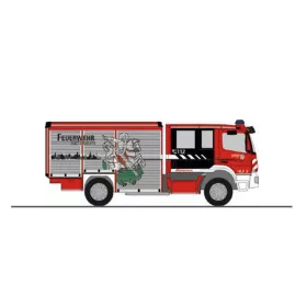   Rietze 72961 Mercedes-Benz Schlingmann Varus HLF tűzoltóautó, Feuerwehr Hattingen (H0)