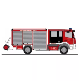   Rietze 72963 Mercedes-Benz Schlingmann Varus HLF tűzoltóautó, FW Faulbach (H0)