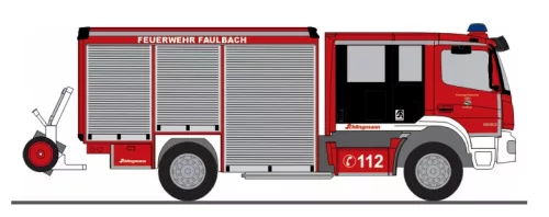 Rietze 72963 Mercedes-Benz Schlingmann Varus HLF tűzoltóautó, FW Faulbach (H0)