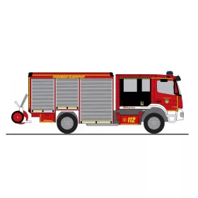   Rietze 72964 Mercedes-Benz Schlingmann Varus HLF tűzoltóautó, FW Silberstedt (H0)
