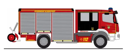 Rietze 72964 Mercedes-Benz Schlingmann Varus HLF tűzoltóautó, FW Silberstedt (H0)