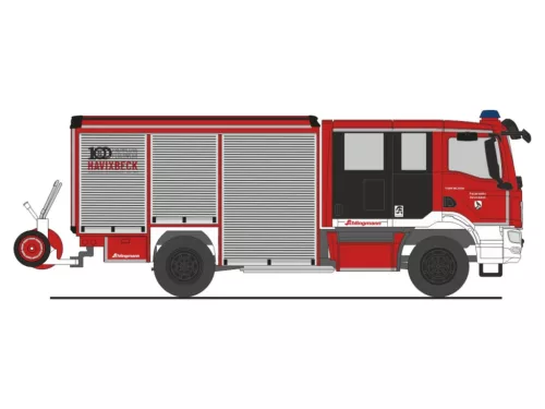 Rietze 72976 MAN Schlingmann Varus HLF tűzoltóautó, HLF FW Havixbeck (H0)