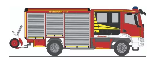 Rietze 72990 MAN Schlingmann Varus 18t HLF tűzoltóautó, Vorführdesign (H0)
