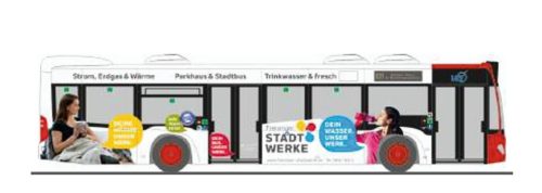 Rietze 73508 Mercedes-Benz Citaro 2015 városi autóbusz, Stadtbus Freising (H0)