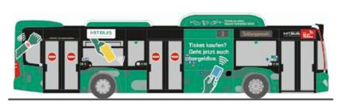 Rietze 73513 Mercedes-Benz Citaro 2015 NGT városi autóbusz, MIT.Bus Giessen (H0)