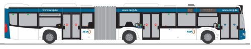 Rietze 73588 Mercedes-Benz Citaro G 15 városi csuklós autóbusz, Rhein - Erft (H0)