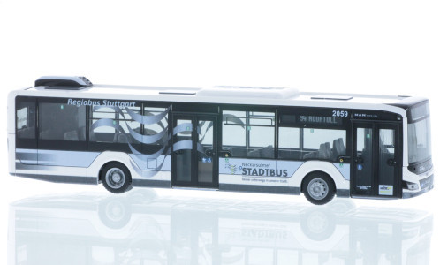 Rietze 75343 MAN Lion's City 12 2018 városi autóbusz, Regiobus Stuttgart - Neckarsulm (256095) (H0)