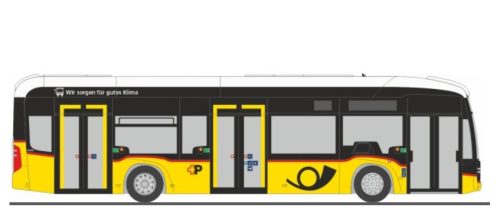 Rietze 75594 Mercedes-Benz eCitaro városi autóbusz, Postauto (H0)