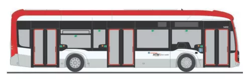 Rietze 75604 Mercedes-Benz eCitaro városi autóbusz, HTM (H0)