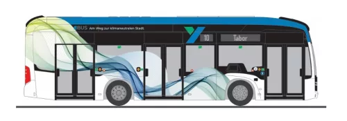 Rietze 75704 Mercedes-Benz eCitaro K városi autóbusz, Stadtbetriebe Steyr (H0)