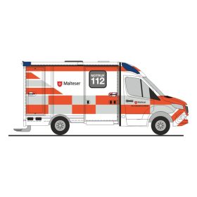   Rietze 76092 Mercedes-Benz System Strobel RTW 2018 - Malteser Mainz (H0)