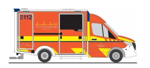 Rietze 76097 Mercedes-Benz Wietmarscher Design-RTW 2018, Steinfurt (H0)