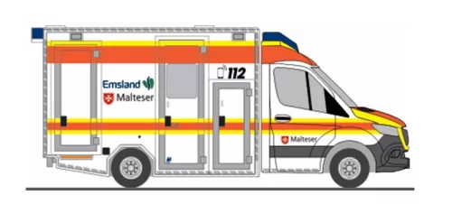 Rietze 76098 Mercedes-Benz GSF RTW - Malteser Emsland (H0)