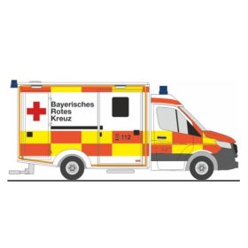   Rietze 76131 Mercedes-Benz Wietmarscher RTW 18 - BRK Passau (H0)