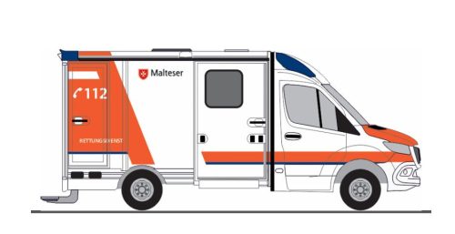 Rietze 76147 Mercedes-Benz GSF RTW 18 - Malteser Simmerath (H0)