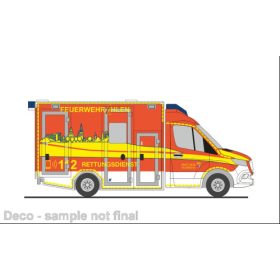   Rietze 76181 Mercedes-Benz System Strobel RTW 2018, Feuerwehr Ahlen (264937) (H0)