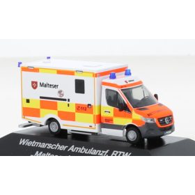   Rietze 76184 Mercedes-Benz Wietmarscher Ambulanzfahrzeuge RTW 2018, Malteser Nürnberg (262422) (H0)
